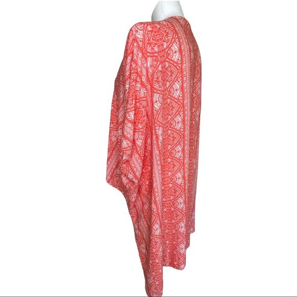 EyeShadow high-low orange and white shawl kimono - Picture 3 of 6